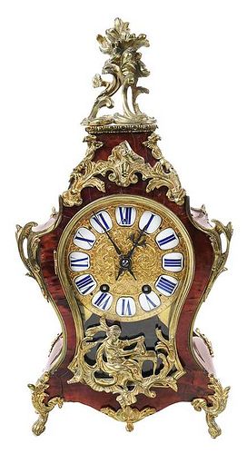 Louis XV Style Tortoiseshell Veneered Bracket Clock