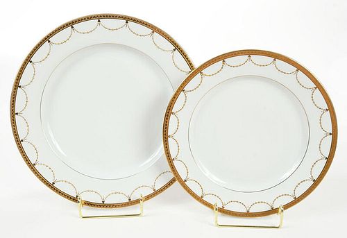 21 Limoges Gilt Decorated Porcelain Plates
