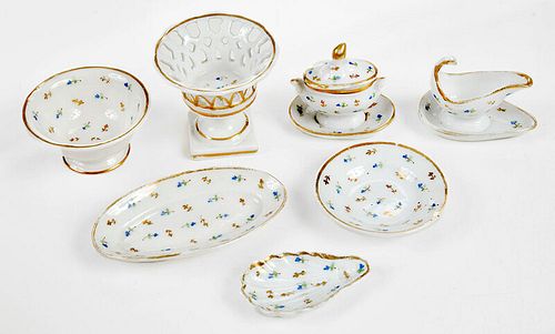 15 Piece Set of Miniature Porcelain Dishes