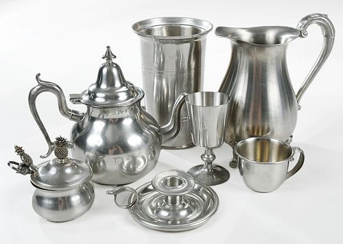 25 Assorted American Pewter Table Objects