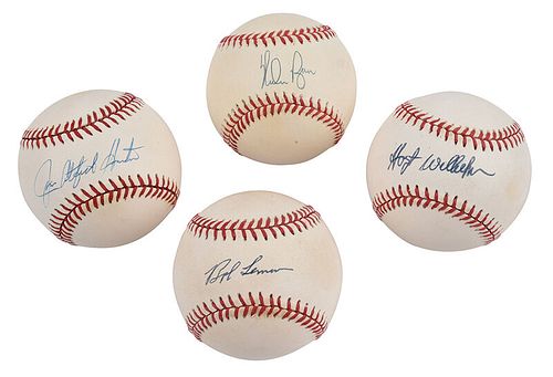 Four Pitchers Signed Baseballs 