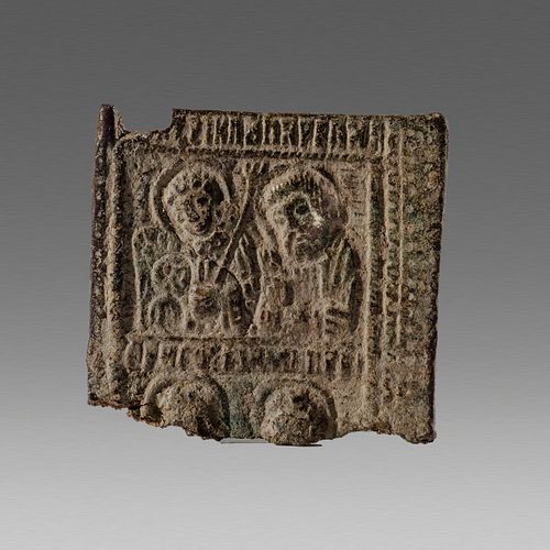 Lot of 2 Ancient Byzantine Bronze Icons c.8th-10th cent AD. 