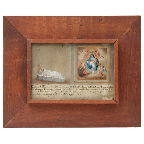 Ex-voto in Devotion to Our Lady of Light, Mexico, 19th century, Oil on zinc sheet