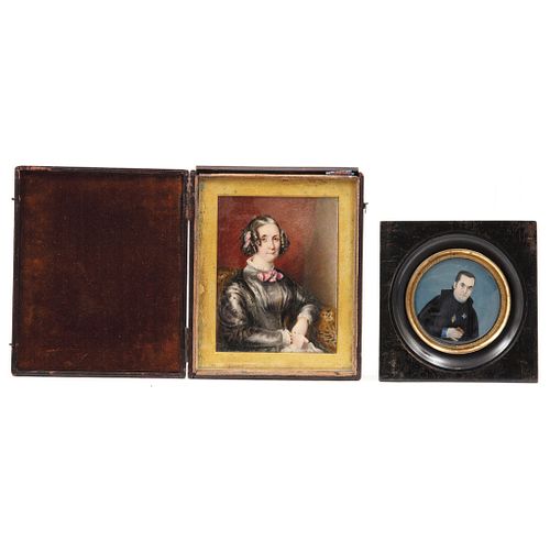 Pair of Miniature Portraits, Mexico and Europe, 19th century