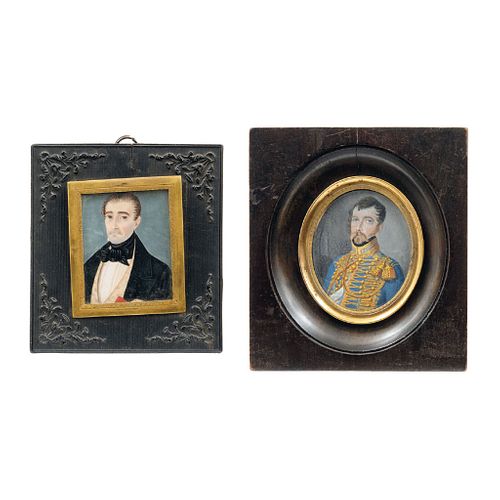 Pair of Miniature Portraits, Europe and Mexico, 19th century