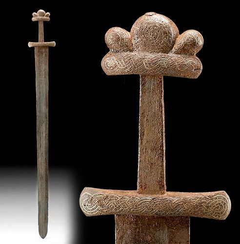 Viking Type S Steel Broad Sword w/ Ulfberht Inscription
