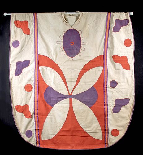 19th C. Tahitian Cotton Chasuble (for Catholic Priest)