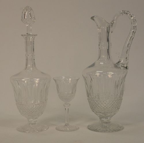 Twenty-Three St. Louis "Tommy" Crystal Group, to include set of four liqueur cocktail stemmed glasses, height 5 inches; nine large c...