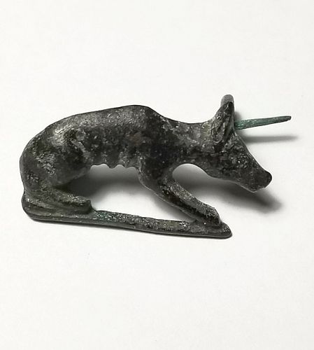 A Bronze Roman Fibula of a Dog c.1st - 2nd Cent. CE. Size 32 mm. 
