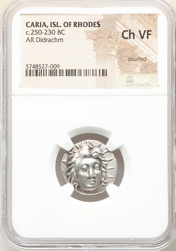 Ancient CARIAN ISLANDS. Rhodes. Ca. 250-230 BC. Silver didrachm 