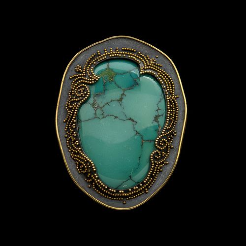Chinese Turquoise Granlated Pin/Pendant