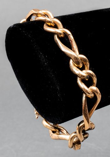 Vintage 14K Yellow Gold Figaro Chain Bracelet