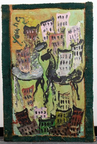 Purvis Young Folk / Outsider Art Mixed Media