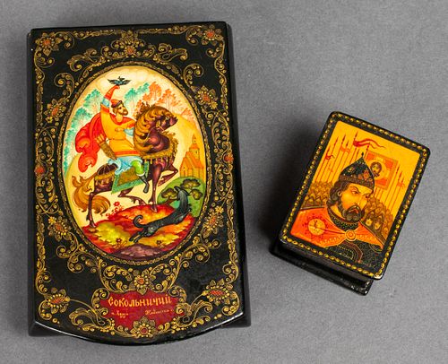 Russian Hand-Painted Lacquer Boxes, 2