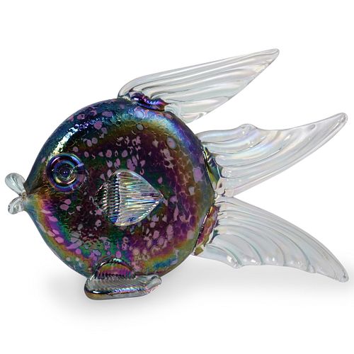 Roger Vines Signed Art Glass Fish Figurine