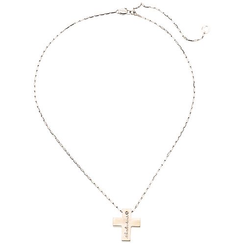 NECKLACE AND CROSS WITH DIAMONDS. 18K WHITE GOLD. SALVINI