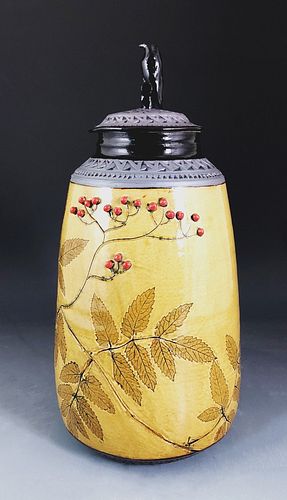Falcon Jar with Poison Hemlock in Amber