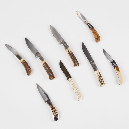 Group of 8 R. B. Johnson Knives - 2 Folding