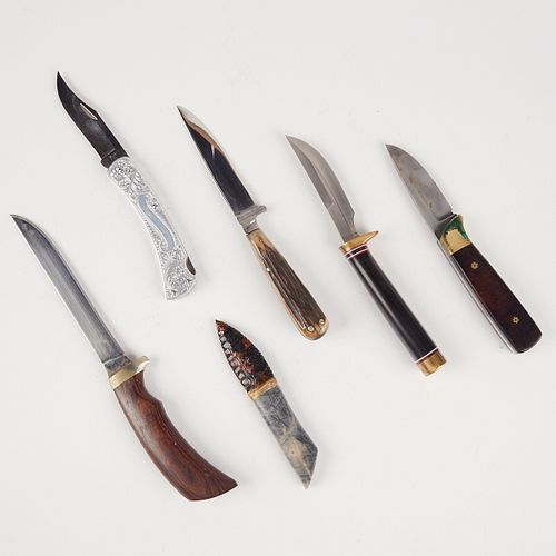 Grp: 6 Hunting Knives - Marble's - Ithaca Gun - Buck