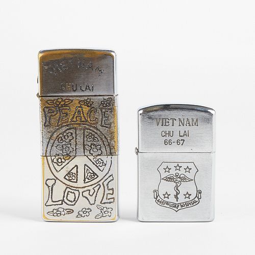 Grp: Vietnam Era Trench Art Zippo Lighters