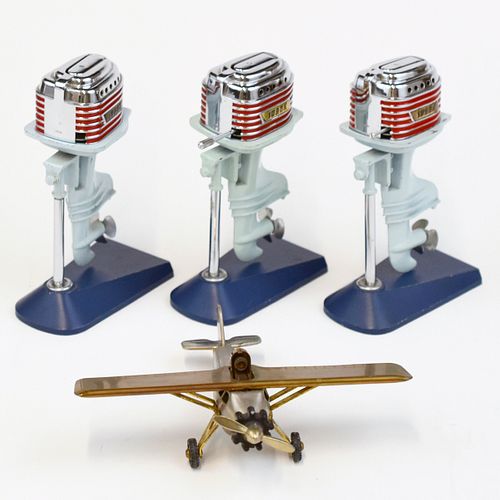 Grp: 4 Swank Lighters Outboard Motor Airplane