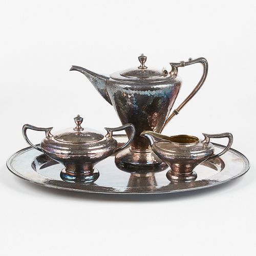 Derby Co. American Arts & Crafts Silver Plated Tea-Coffee Set