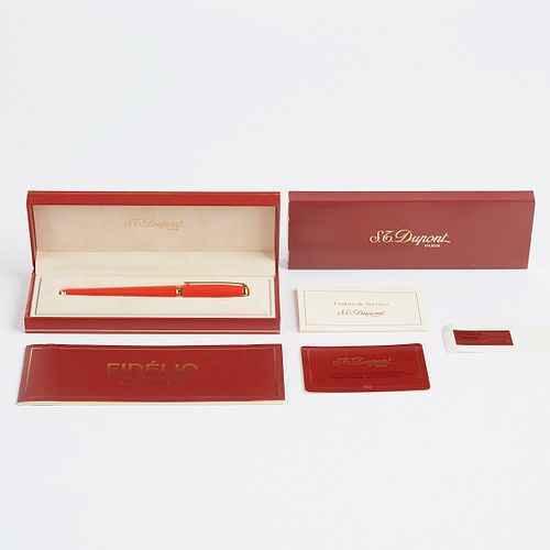 S.T. Dupont Lacquered Ball Point Pen in Coral Red