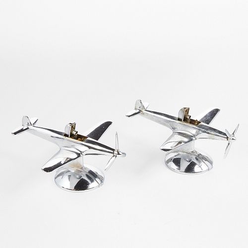 Grp: 1940s Negbaur P-51 Mustang Airplane Table Lighters