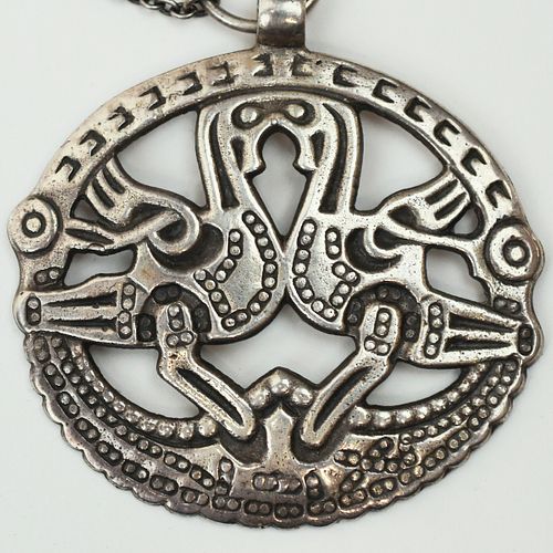 Kalevala Koru Finnish Sterling Silver Viking Pendant