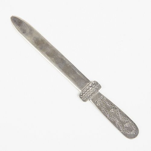 Early 20th c. SW Native American Tooled Silver Letter Opener