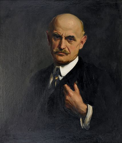 Sidney Dickinson "Charles P. Gruppe Portrait" Oil on Canvas