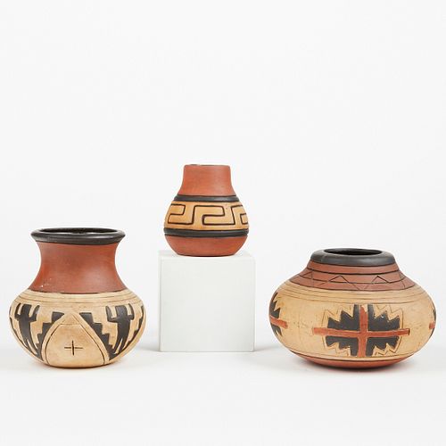 Grp: 3 Weller Pottery Arts & Crafts Souevo Pots