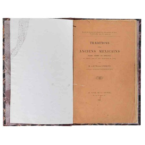 Lehmann, Walter. Traditions des Anciens Mexicains. Texte Inedit et Original en Langue Náhuatl avec Traduction en Latin. París, 1906.
