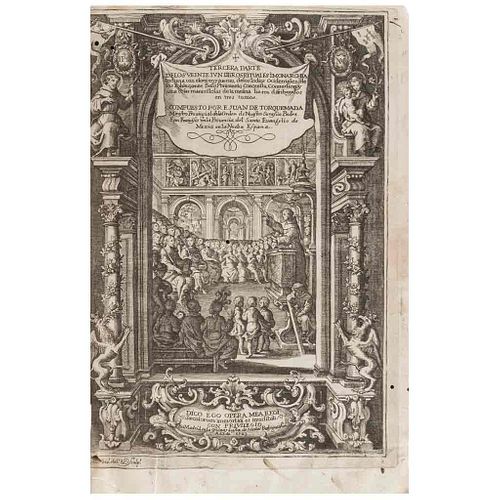 Torquemada, Juan de. Primera, Segunda y Tercera Parte de los Veinte i un Libros Rituales... Madrid, 1723. Tomos I - III. Piezas: 3.