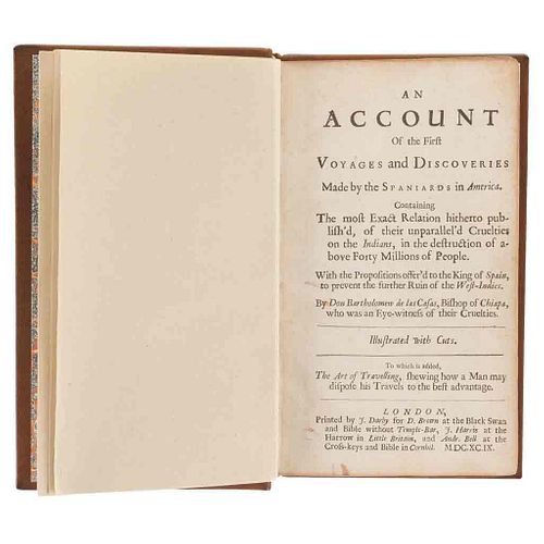 Casas, Bartalome de las - De Bry, Theodore. Account of the First Voyages and Discoveries Made by the Spaniards in America. London, 1699