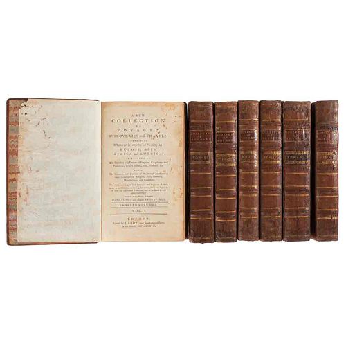 Knox, John. A New Collection of Voyages, Discoveries and Travels: Containing... London, 1767. Tomos I-VII. 16 mapas y 30 láminas. Pzs:7