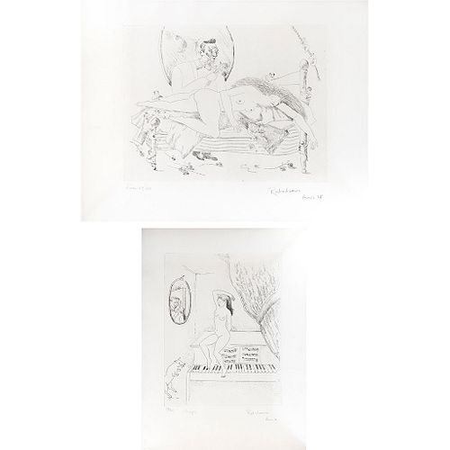CRISTINA RUVALCABA, a)Rosa b)Mujer, Signed and dated París 78, Etching, 41 / 150 and 38 / 150, Pieces: 2