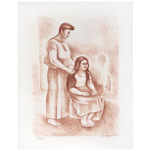 RAÚL ANGUIANO, Untitled, Signed and dated 89, Lithography VII / XX, 31.4 x 22.4" (80 x 57 cm)