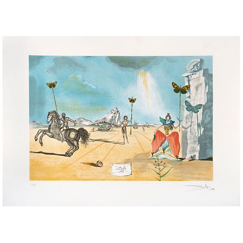 SALVADOR DALÍ, Homage a Papillon, 1951, Signed, Lithographic print 291 / 300, 16.1 x 23.6" (41 x 60 cm)