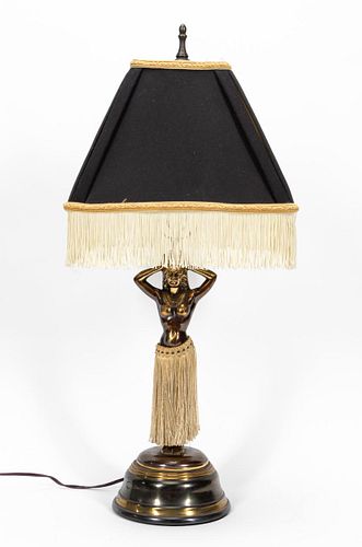 ANIMATED HULA DANCER TABLE LAMP WITH SHADE