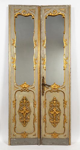 PR. 20TH C. LOUIS XV PALATIAL GILT ACCENTED DOORS