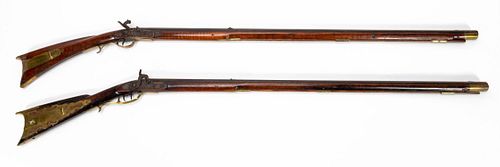 TWO ROGERS BROTHERS LONG PERCUSSION RIFLES