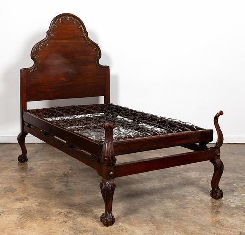 STAPLES & CO. LTD GEORGE II STYLE CARVED TWIN BED