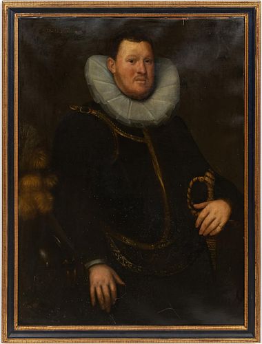1602 ADAM VAN NOORT, PORTRAIT OF BELGIAN GENTLEMAN
