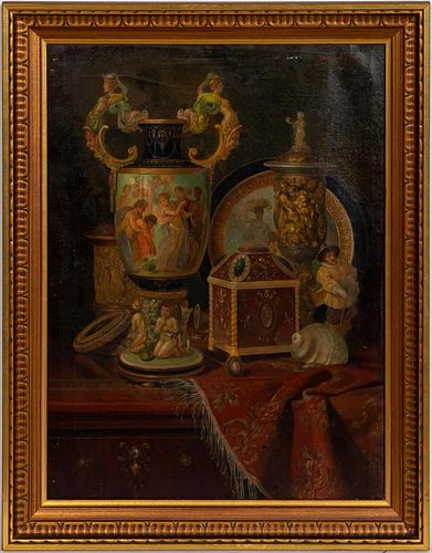 LUDWIG AUGUSTIN, STILL LIFE, OIL ON CANVAS