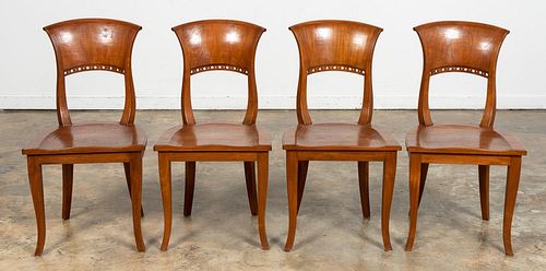 FOUR NEOCLASSICAL FAN BACK SIDE CHAIRS