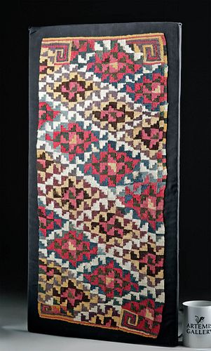 Vibrant Proto Nazca Textile Panel - Geometric Motifs