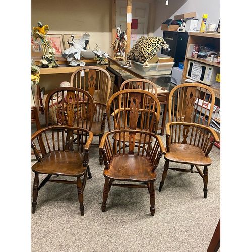 Eight (8) Antique Windsor Armchairs