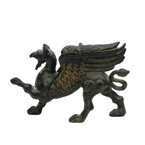 20th C. Cast Iron Doorstop Model of a Griffin