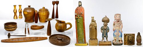 Wood Accessory and Figurine Assortment